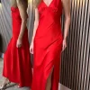 COPPEROSE Going Out Dresses | Occasion Dresses^Melodie Red Satin Finish Midi Dress