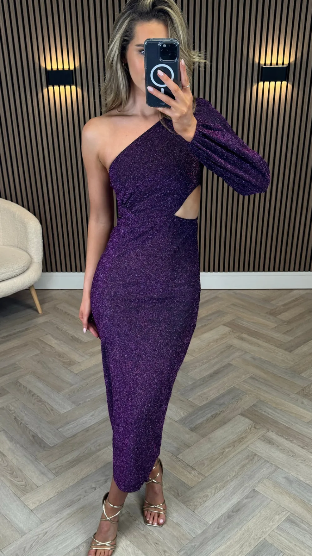 milana_purple_sequin_one__1.webp COPPEROSE Going Out Dresses | Occasion Dresses^Milana Purple Sequin One Sleeve Cut Out Midi Dress