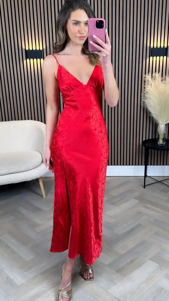 VERA LUCY Going Out Dresses | Occasion Dresses^Miracle Red Printed Strappy Back Detail Midi Dress