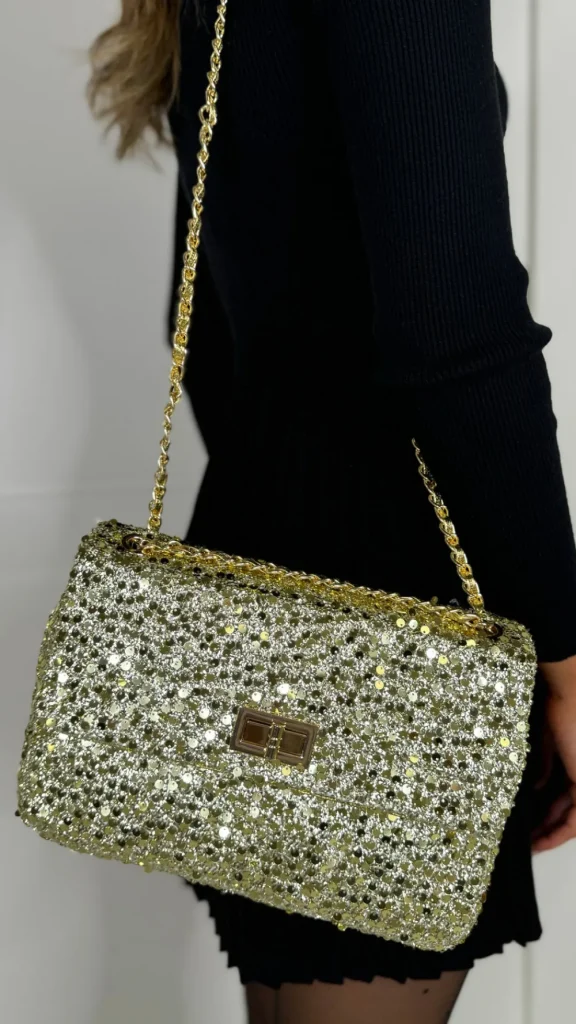 JM FACTORY Bags^Monica Gold Sequin Handbag