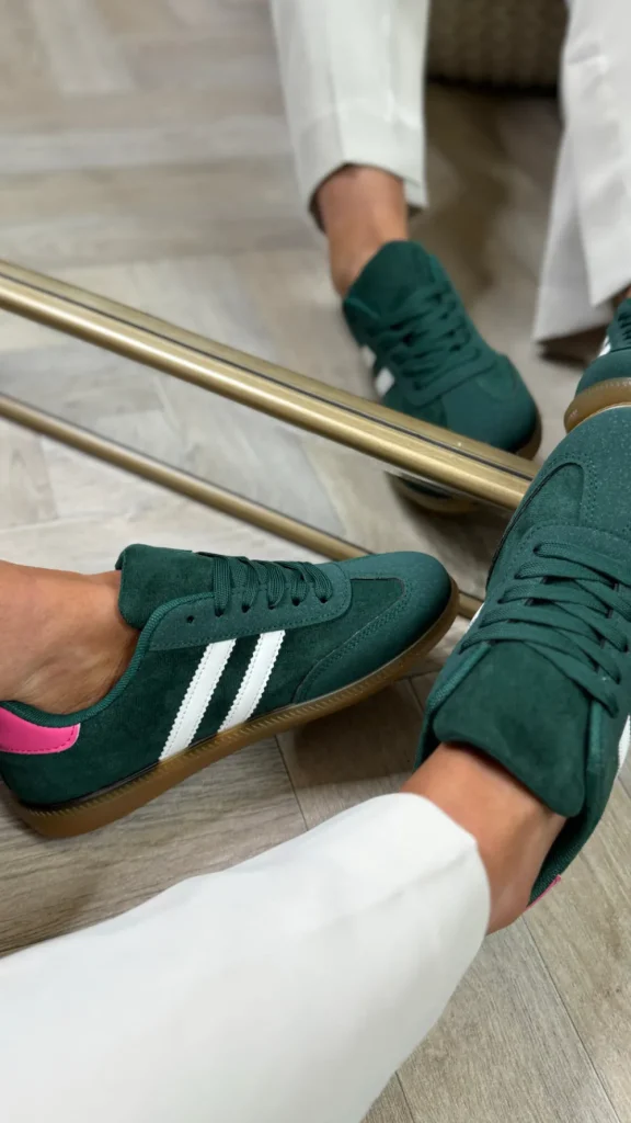 CANDICE FAIRE Trainers^Monroe Green Stripe Detail Trainers