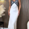 GIRL IN MIND Fitted Dresses | Going Out Dresses^Muireann White With Black Lace Slip Midi Dress