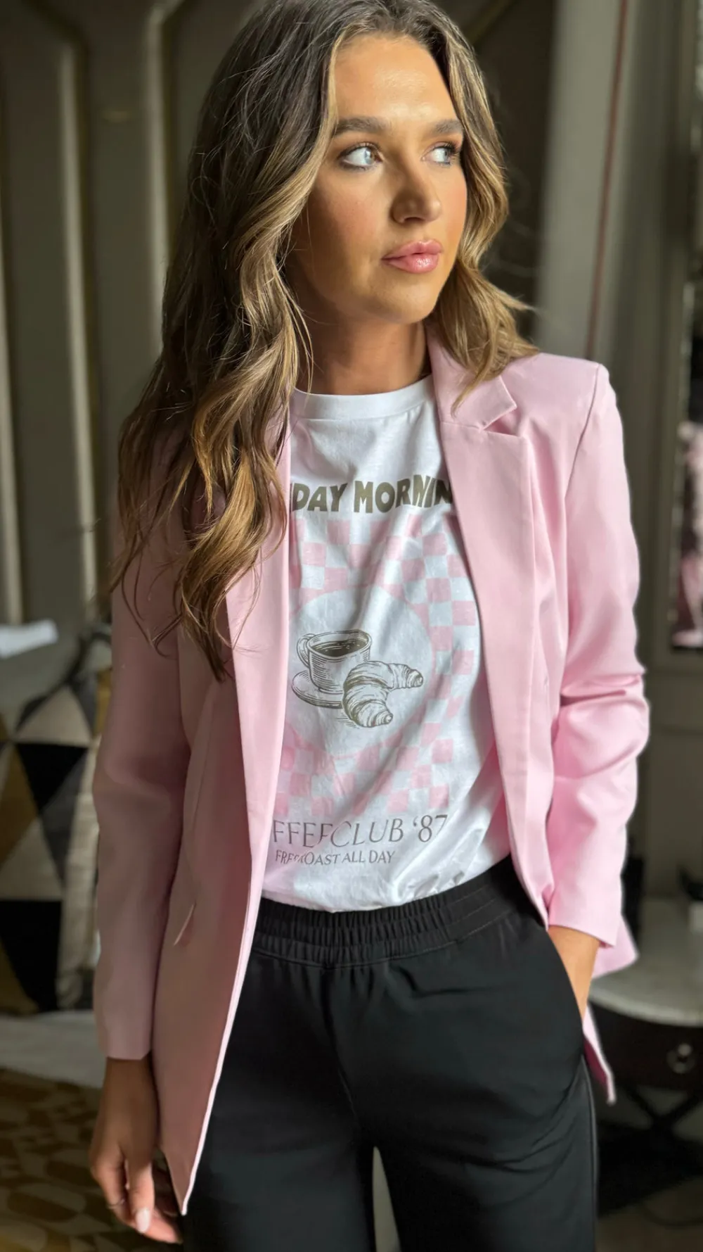 nelle_light_pink_tailored_2.webp BESTSELLER Blazers^Nelle Light Pink Tailored Blazer