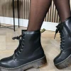 BG VICTORIA Boots^Nico Black Chunky Lace Detail Boots