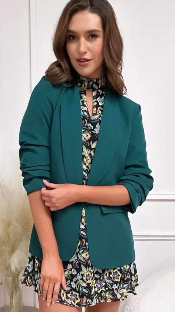 MISS LINDA Blazers^Odette Dark Green Blazer