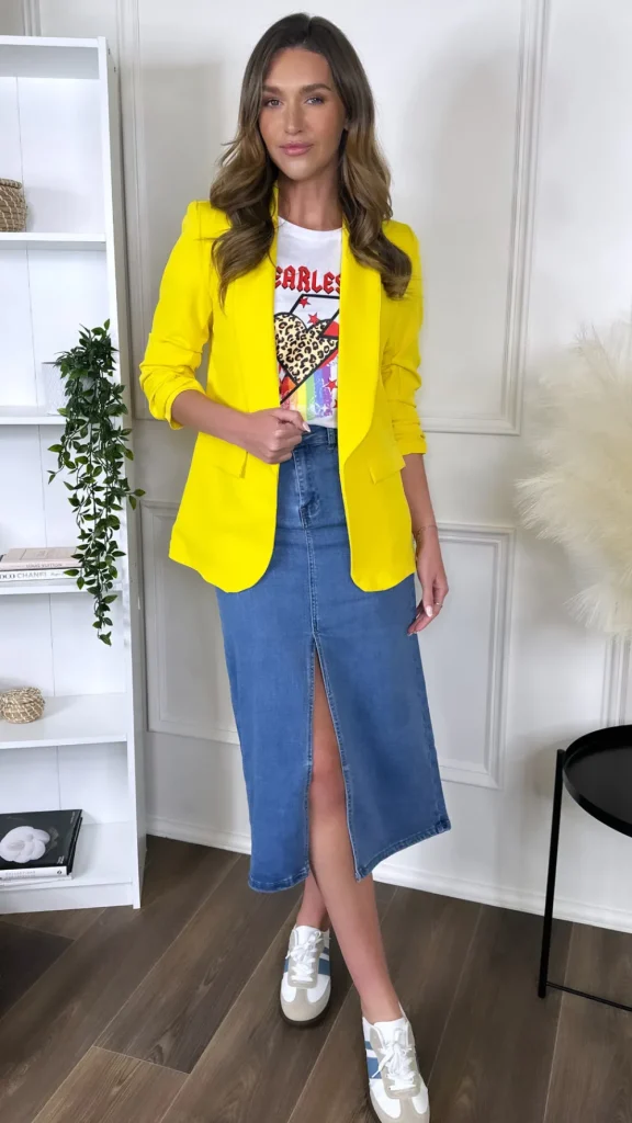 MISS LINDA Blazers^Odette Yellow Blazer