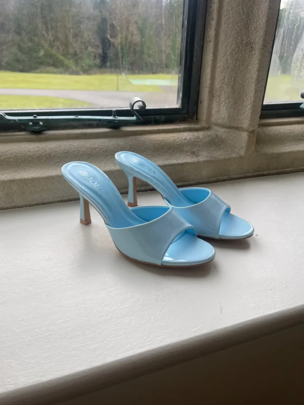 JOIA Heels^Pamela Baby Blue Slip On Heeled Mules