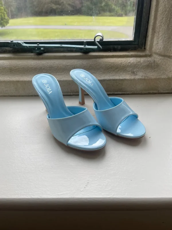 JOIA Heels^Pamela Baby Blue Slip On Heeled Mules