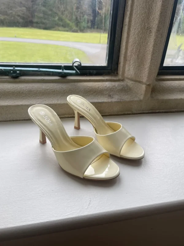 JOIA Heels^Pamela Yellow Slip On Heeled Mules