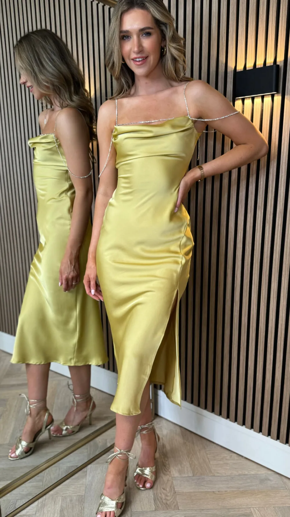 paris_yellow_satin_slip_m_2.webp PARIS FASHION SHOPS Going Out Dresses | Occasion Dresses^Paris Yellow Satin Slip Midi Dress