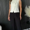 FEELKOO Trousers^Petra Black Straight Leg Trousers