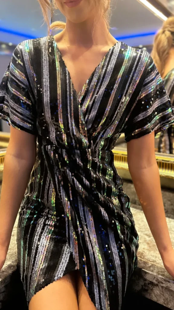 GIRL IN MIND Going Out Dresses | Occasion Dresses^Poe Multi Stripe Sequin Wrap Midi Dress