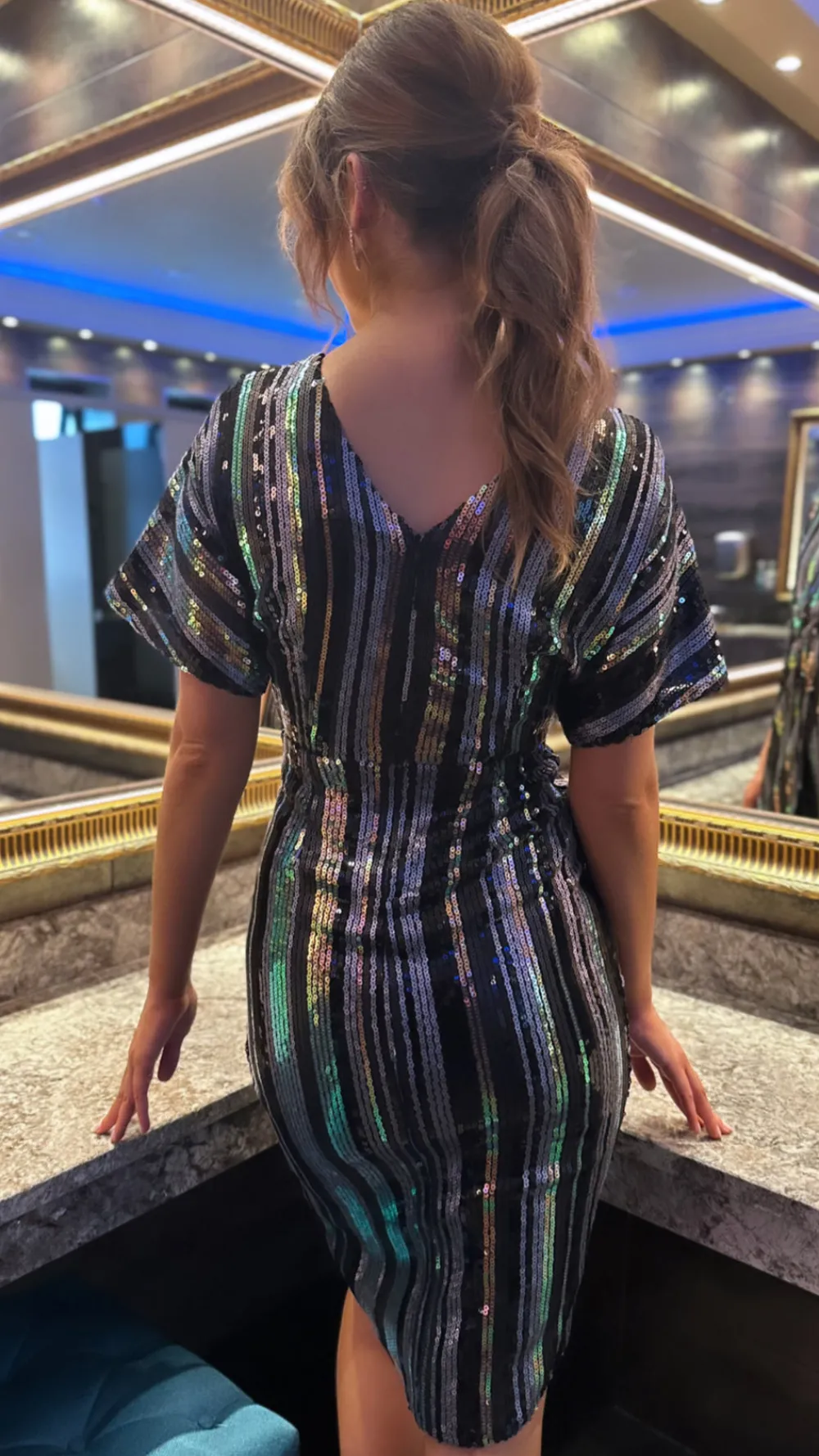 poe_multi_stripe_sequin_w_8.webp GIRL IN MIND Going Out Dresses | Occasion Dresses^Poe Multi Stripe Sequin Wrap Midi Dress