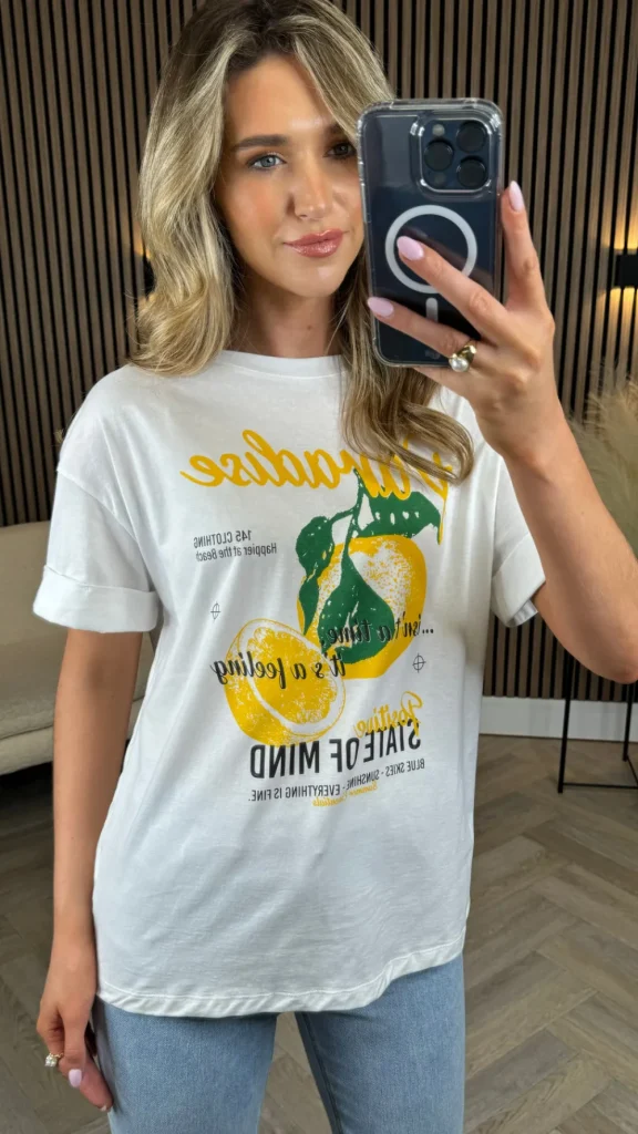 PARIS FASHION SHOPS Tops^Rafferty White Graphic Printed 'Paradise' T Shirt