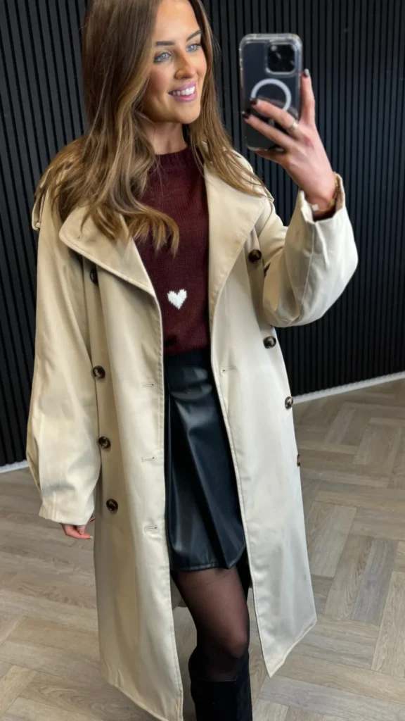 BABEZ LONDON Coats & Jackets^Regina Beige Midi Trench Coat With Belt