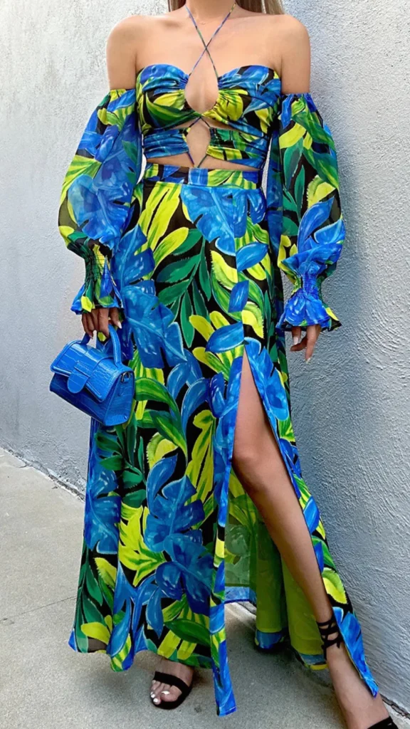 cc Occasion Dresses | Maxi Dresses^Renata Floral Criss-Cross Detail Maxi Dress in Blue