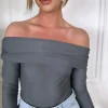 COPPEROSE Tops^Rosalee Grey Strapless Bodysuit