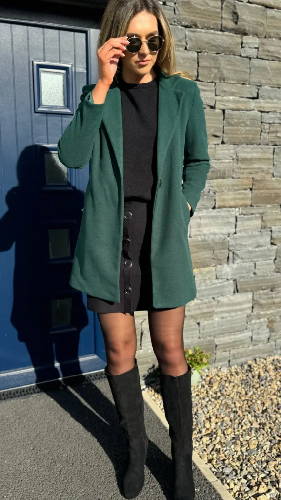 SARL KAIA Coats & Jackets^Rosario Forest Green Collared Coat
