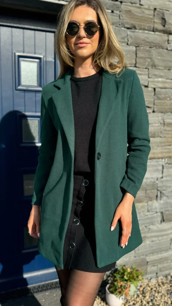 SARL KAIA Coats & Jackets^Rosario Forest Green Collared Coat