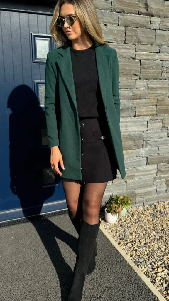 SARL KAIA Coats & Jackets^Rosario Forest Green Collared Coat