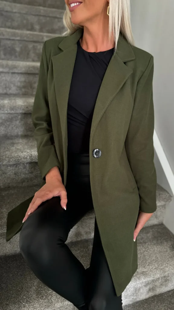 SARL KAIA Coats & Jackets^Rosario Khaki Green Collared Coat