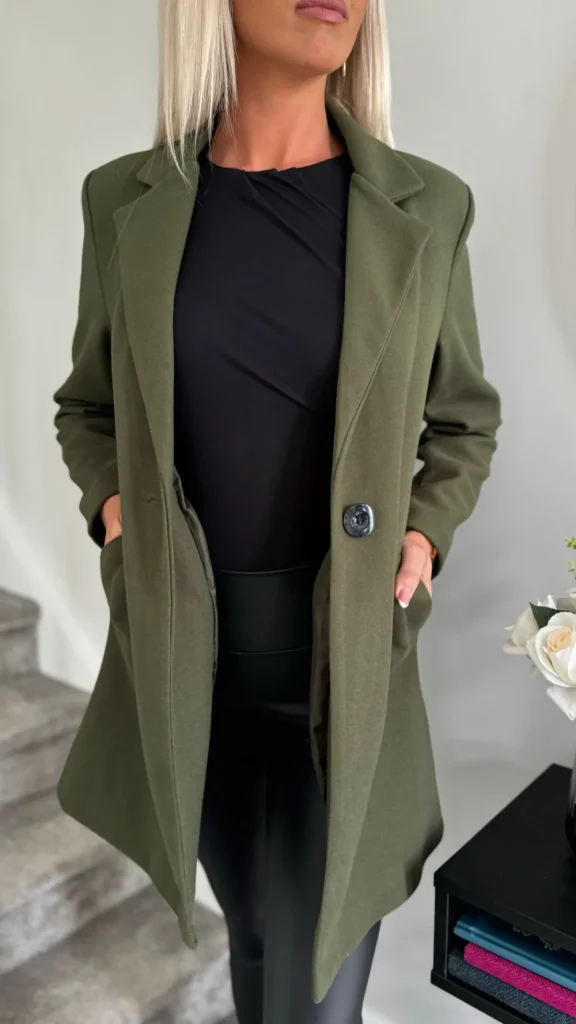 SARL KAIA Coats & Jackets^Rosario Khaki Green Collared Coat