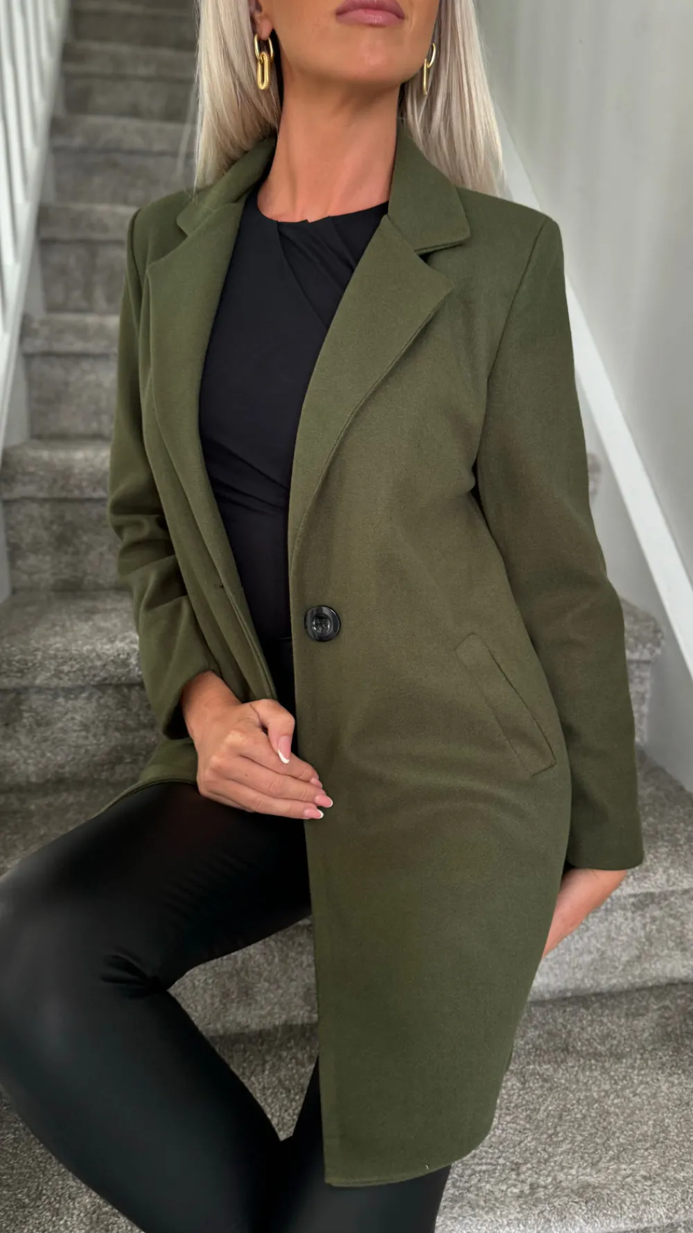 rosario_khaki_green_colla_3.webp SARL KAIA Coats & Jackets^Rosario Khaki Green Collared Coat