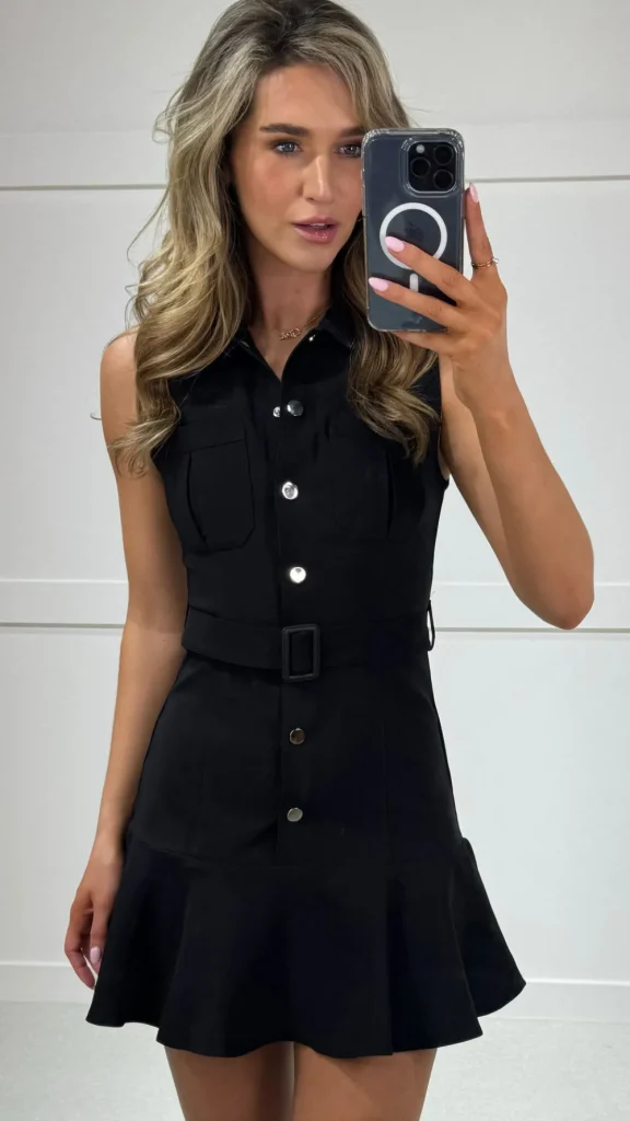 PARIS FASHION SHOPS Going Out Dresses | Mini Dresses^Rosie Black Belted Button Down Shirt Dress