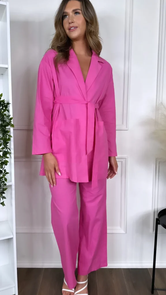 FLAM MODE Trousers | Co-ords^Rowan Fuschia Blazer & Trousers Suit