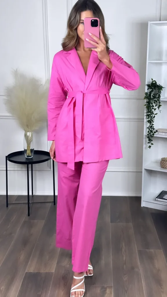 FLAM MODE Trousers | Co-ords^Rowan Fuschia Blazer & Trousers Suit