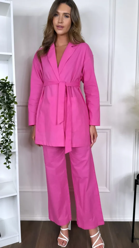 FLAM MODE Trousers | Co-ords^Rowan Fuschia Blazer & Trousers Suit