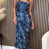 FP & CO Going Out Dresses | Occasion Dresses^Rozario Blue & Purple Strapless Midi Dress