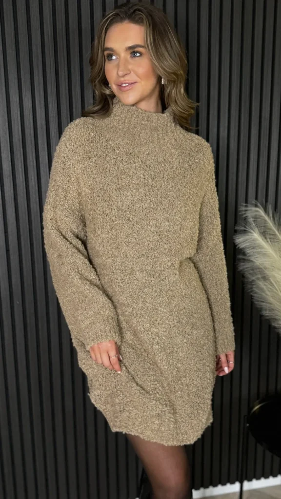 SEVEN SEPT Knitwear | Day Dresses^Sadie Taupe Chunky Knit Jumper Dress