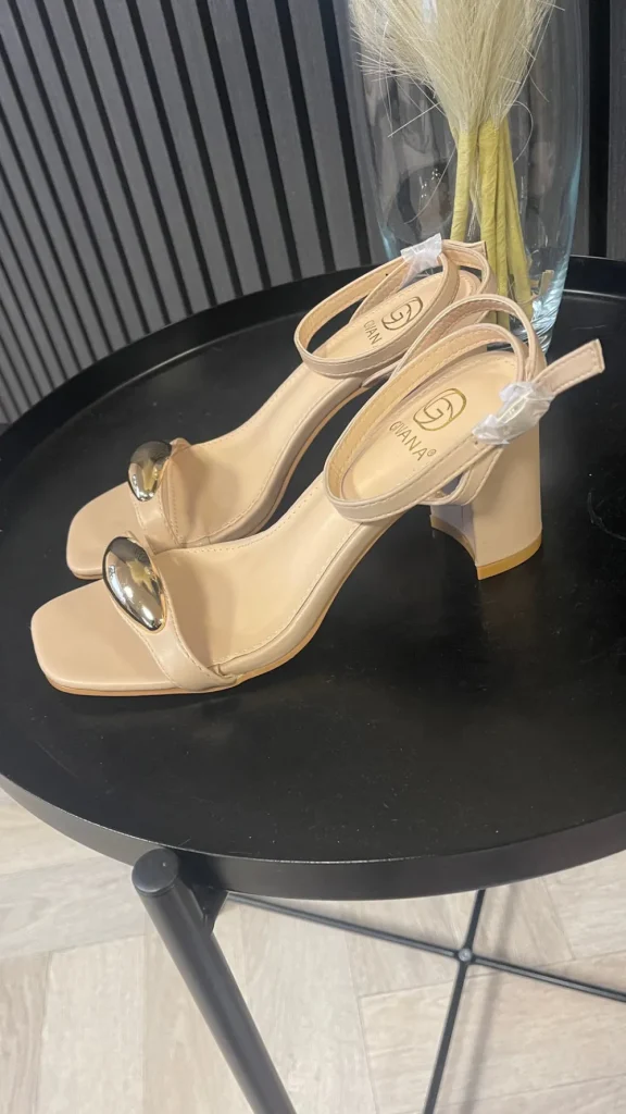 SAS ACTIV GIVANA Heels^Sahara Beige Gold Detail Block Heeled Sandals