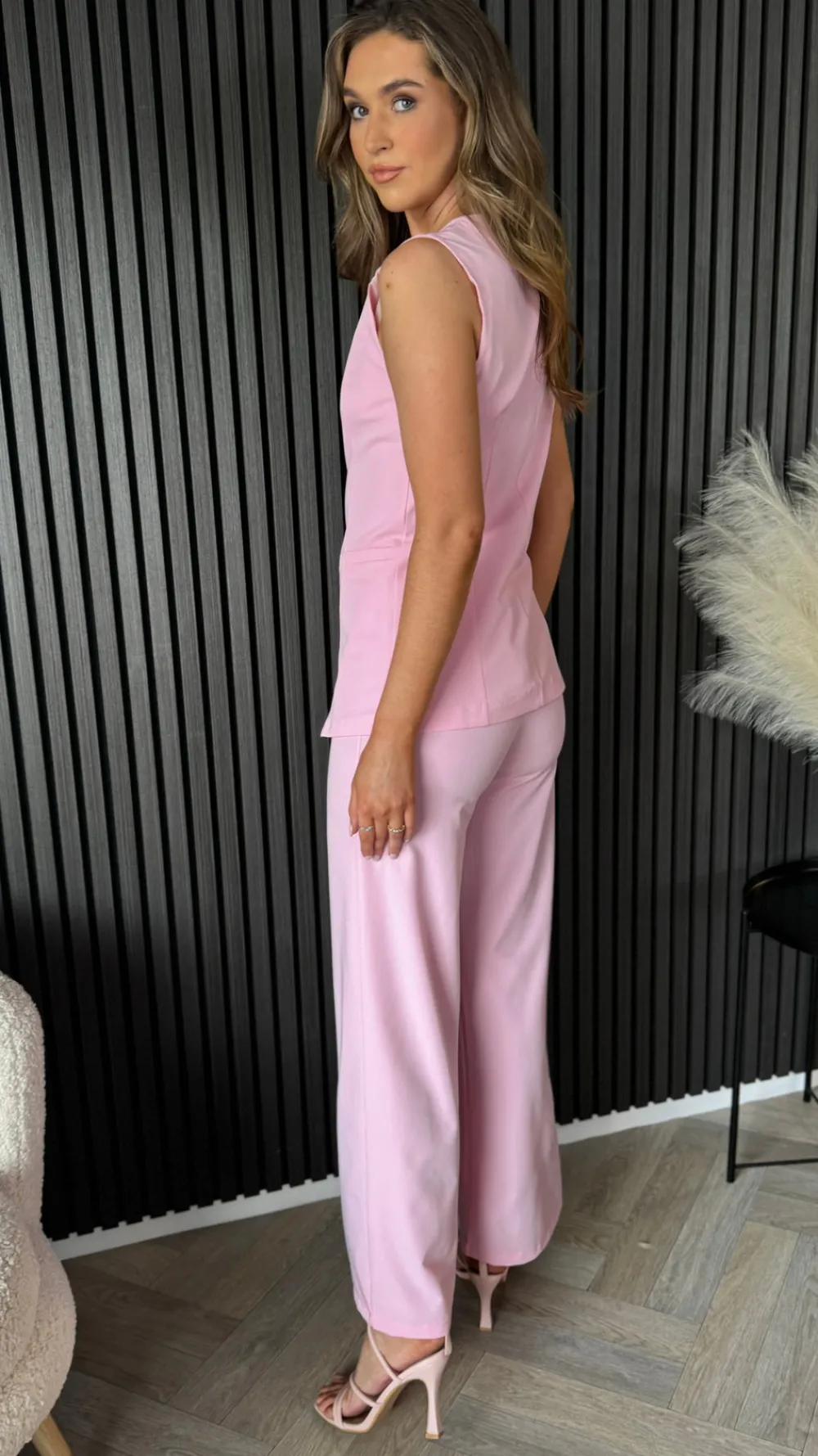 samantha_baby_pink_trouse_5.webp COPPEROSE Co-ords^Samantha Baby Pink Trousers & Longline Waistcoat Co Ord