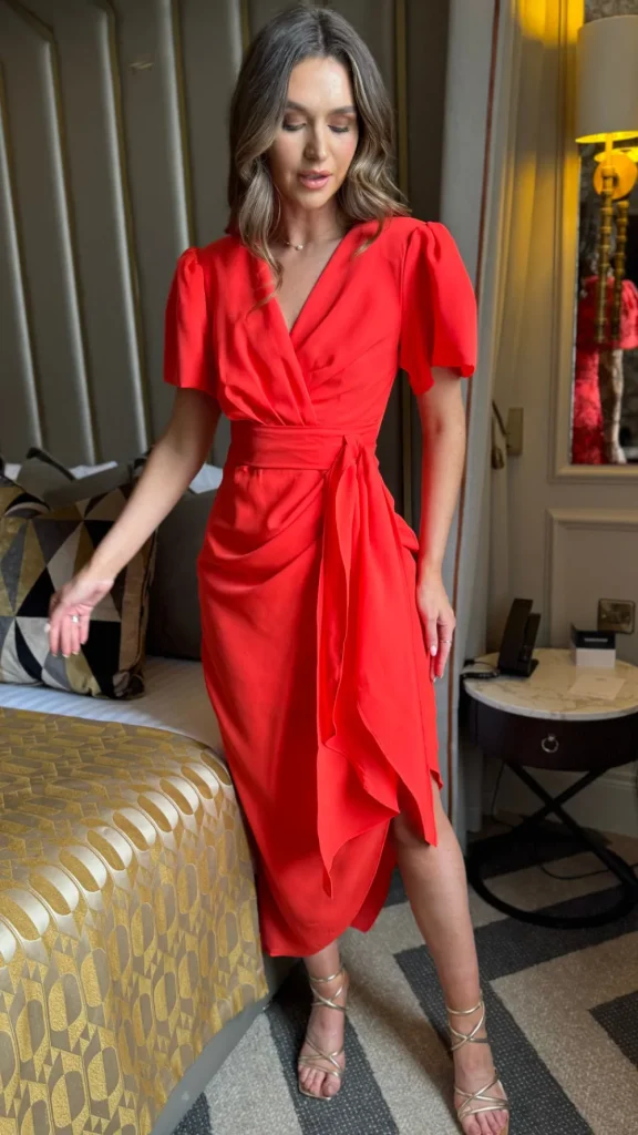 GIRL IN MIND Going Out Dresses | Occasion Dresses^Saoirse Orange Puff Sleeve Wrap Front Midi Dress
