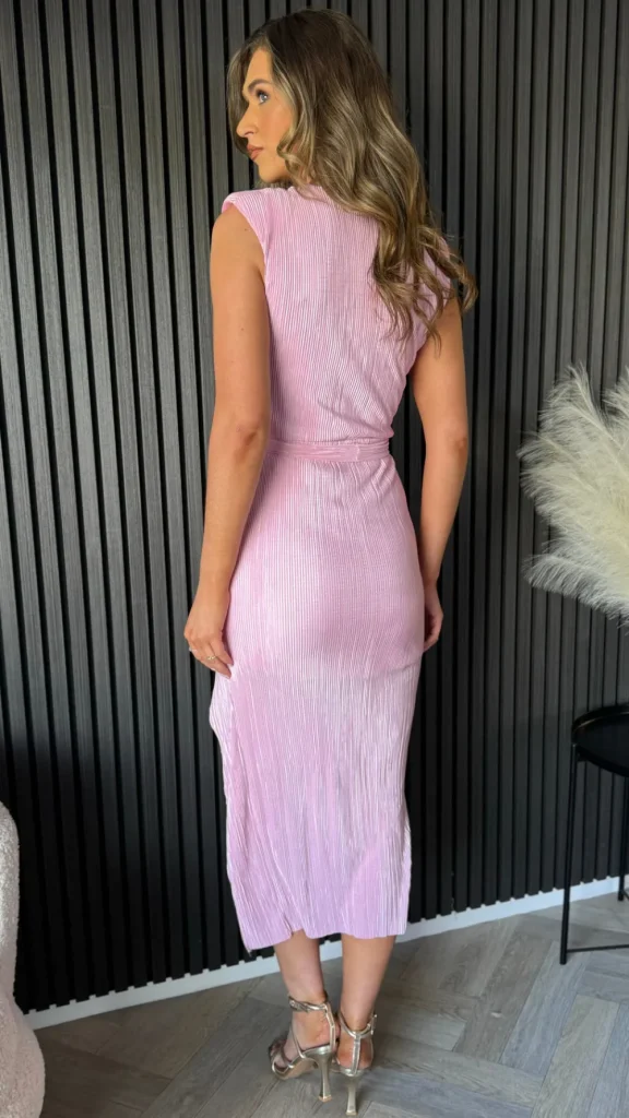 GIRL IN MIND Going Out Dresses | Occasion Dresses^Sarah Baby Pink Ruched High Neck Midi Dress
