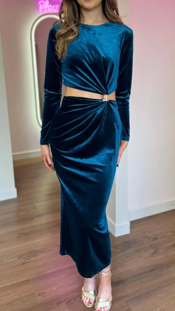 COPPEROSE Going Out Dresses | Occasion Dresses^Saskia Blue Cut Out Detail Midi Dress