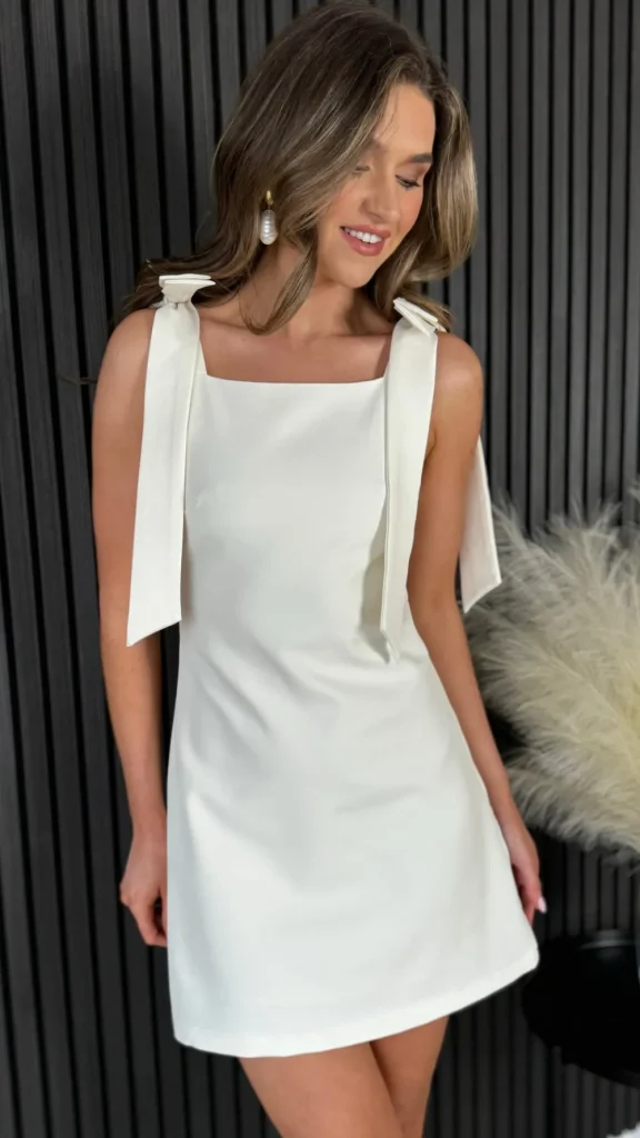 TIMELY Going Out Dresses | Occasion Dresses^Savannah Beige Bow Shoulder Detail Skater Mini Dress