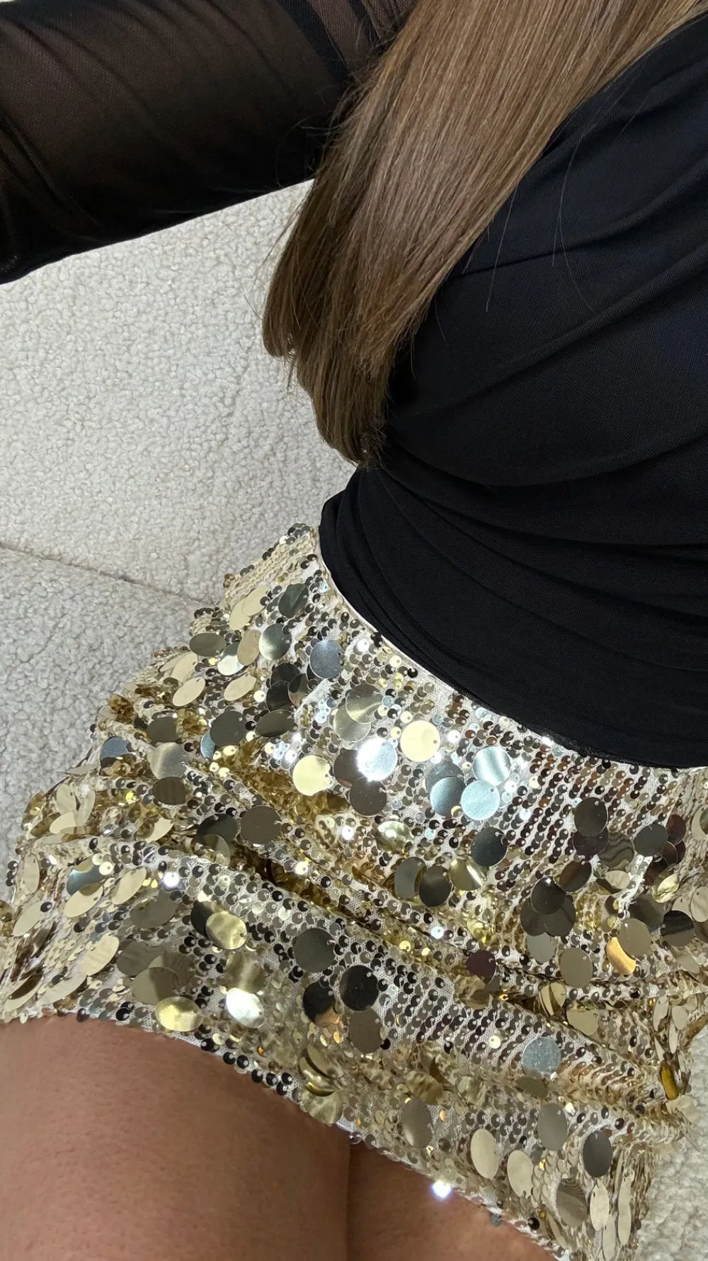 shaina_gold_sequin_disc_m_6.webp BABEZ LONDON Skirts & Shorts^Shaina Gold Sequin Disc Mini Skirt