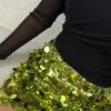 BABEZ LONDON Skirts & Shorts^Shaina Olive Green Sequin Disc Mini Skirt