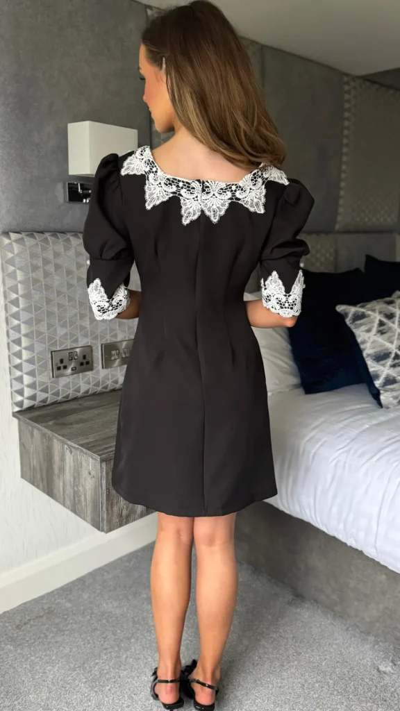 TIMELY Fitted Dresses | Day Dresses^Shakira Black Lace Trimmed Mini Dress