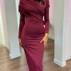 COPPEROSE Occasion Dresses | Midi Dresses^Sheridan Burgundy Off Shoulder Wrap Effect Midi Dress