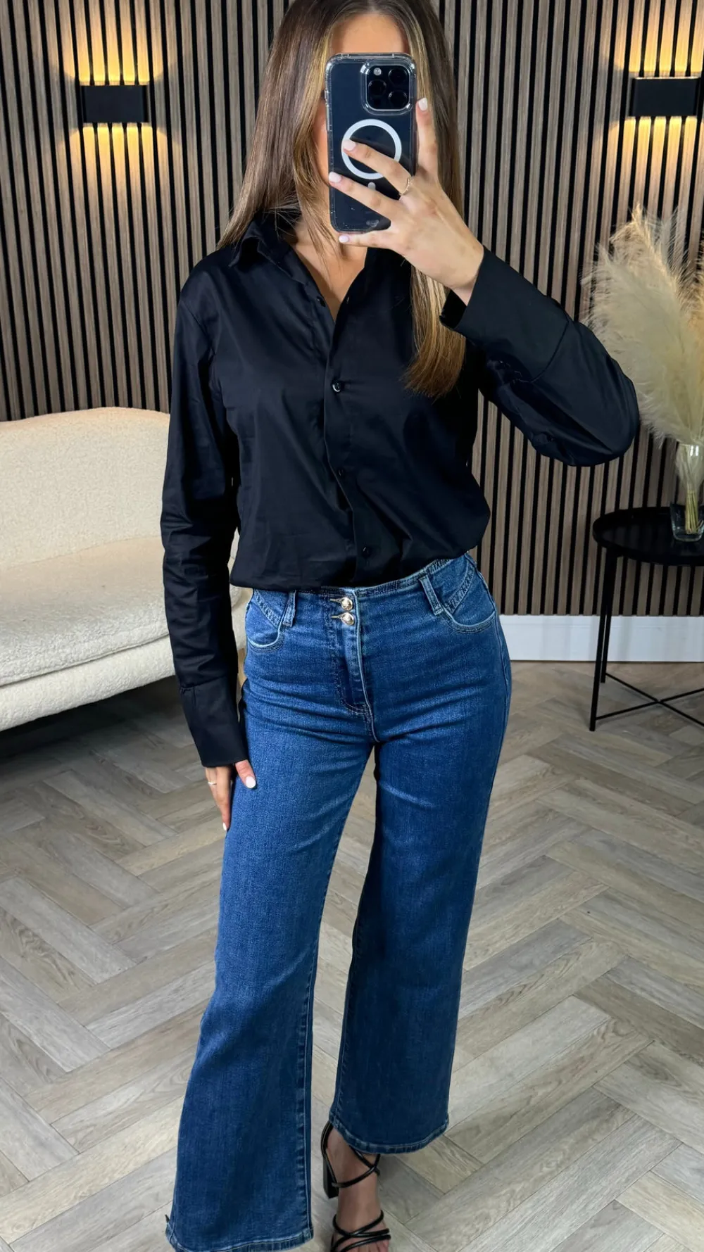 skye_black_collared_shirt_0.webp ESTEE BROWN Tops^Skye Black Collared Shirt