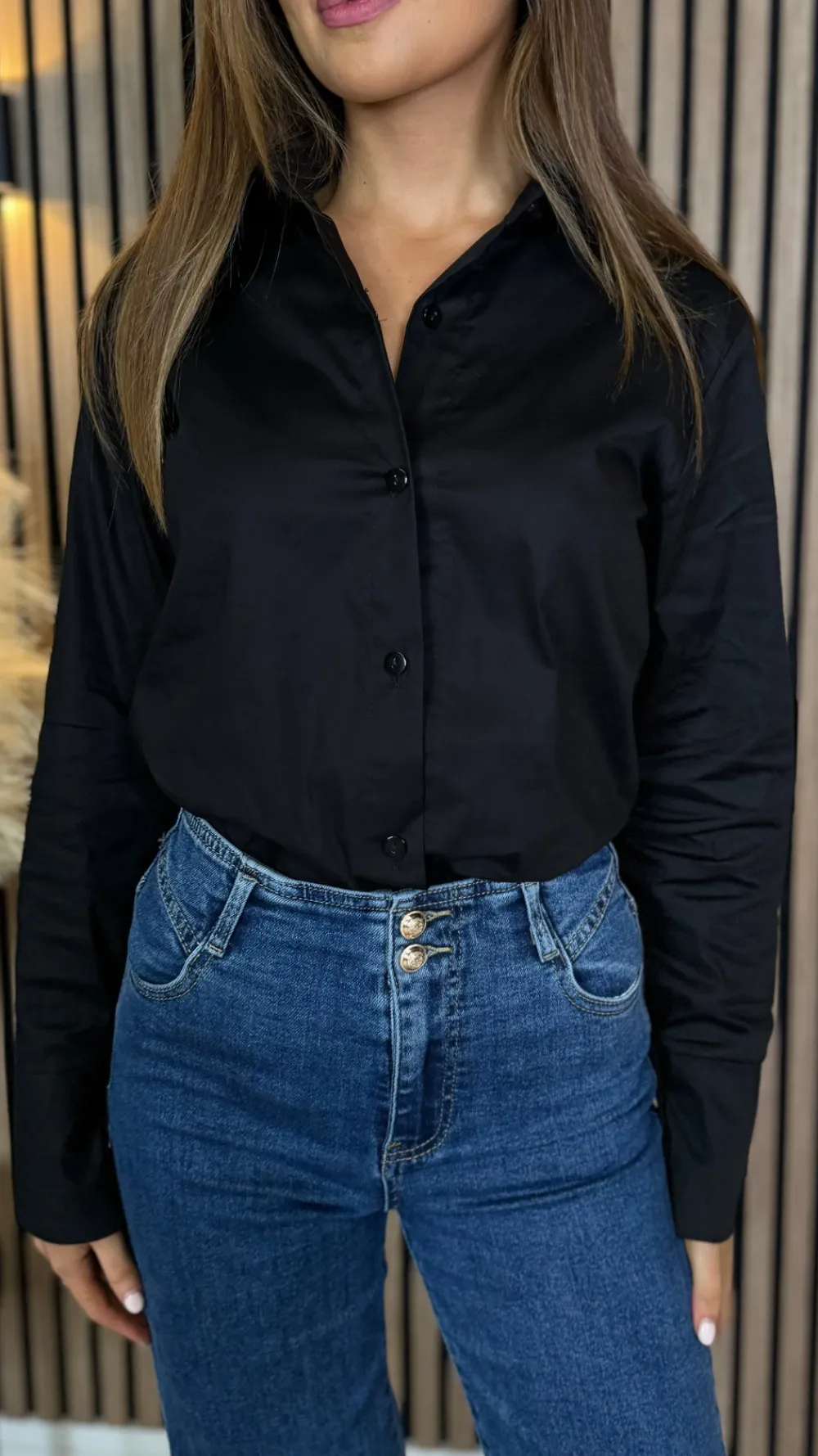 skye_black_collared_shirt_2.webp ESTEE BROWN Tops^Skye Black Collared Shirt