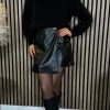 ELENZA Skirts & Shorts^Sofia Black Wrap Detail Leather Look Skort