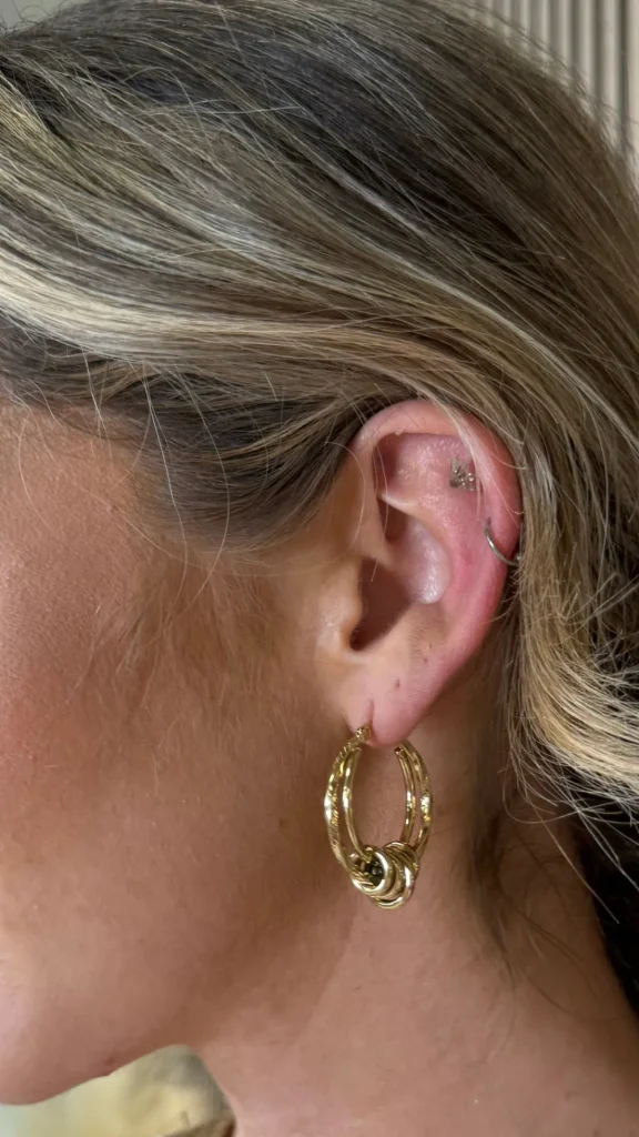 PARIS FASHION SHOPS Jewellery^Sybil Gold Hoop Detail Stainless Steel Earrings