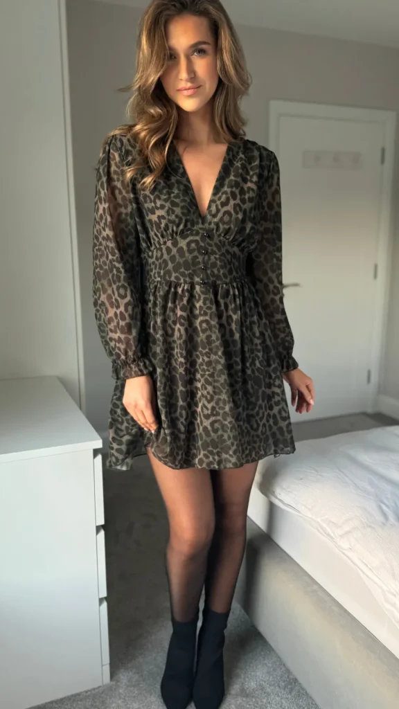 ELLE STYLE Day Dresses | Going Out Dresses^Tabitha Khaki & Black Leopard Print Mini Dress