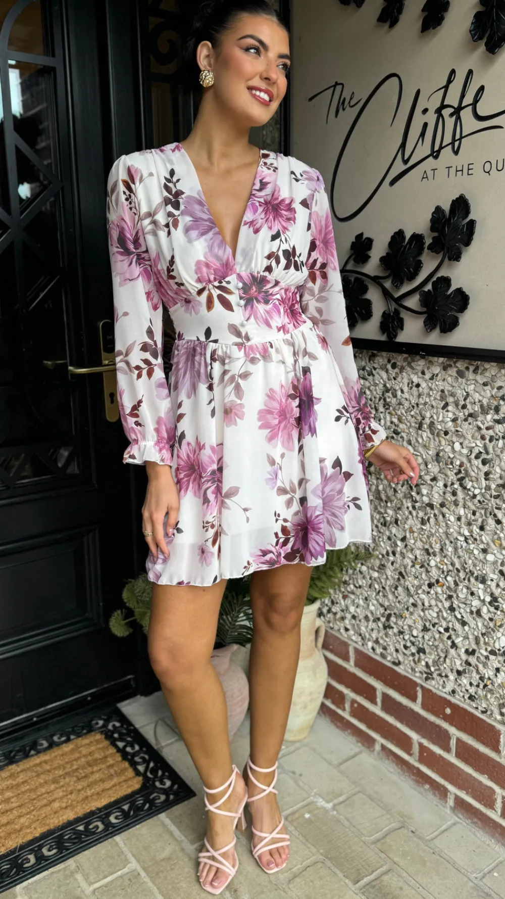 tabitha_purple_floral_pri_3.webp ELLE STYLE Going Out Dresses | Occasion Dresses^Tabitha Purple Floral Printed Mini Dress