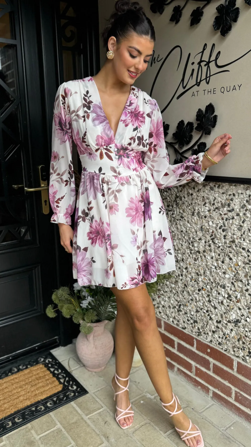 tabitha_purple_floral_pri_5.webp ELLE STYLE Going Out Dresses | Occasion Dresses^Tabitha Purple Floral Printed Mini Dress